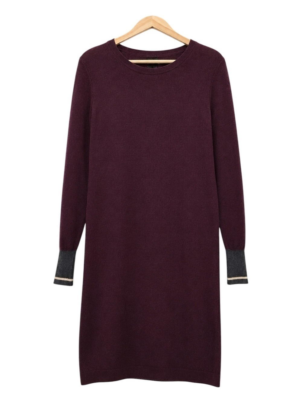 Roots Sweater Dress Burgundy Cotton Knit Long Sleeve Tunic Women’s Small Wine